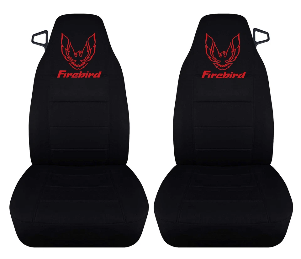 Fundas de asiento de coche Pontiac Firebird 1970-1992 negras con diseño Firebird Foto 4 de 4