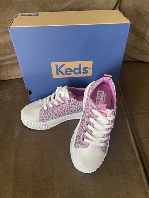 KEDS Big Kids Triple Step Pink Leopard Platform Sneakers Girl's
