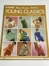 Fleisher Bear Brand Botany Young Classics Sizes 8 - 16 Knitting Pattern