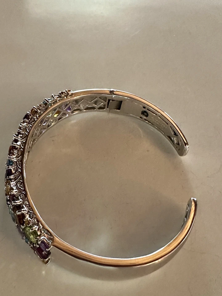 Brazalete de plata de ley con múltiples piedras preciosas 8,0 cttw QVC 2019 Foto 4 de 4