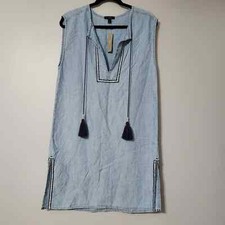 JCREW Chambray Tassel Tunic Dress NWT