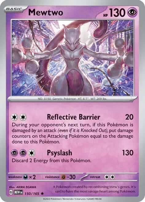 Mew WOTC and Mewtwo XY - Rare Legendary Pokemon Cards - NM/LP 100% Authentic