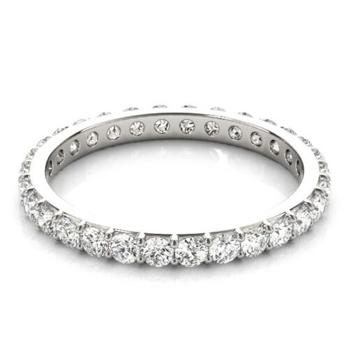 Diamond Eternity Ring Wedding Band F VS Round 1. 3C Labcreated 14K White Gold S7 - Picture 2 of 17