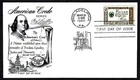 USA, SCOTT # 1140, FLEETWOOD FDC COVER - BENJAMIN FRANKLIN, AMERICAN CREDO 1960