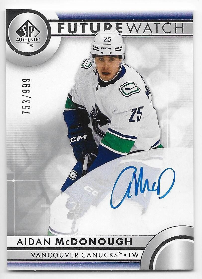 23/24 SP AUTHENTIC FUTURE WATCH AUTOGRAPH RC #144 Aidan McDonough #753/999