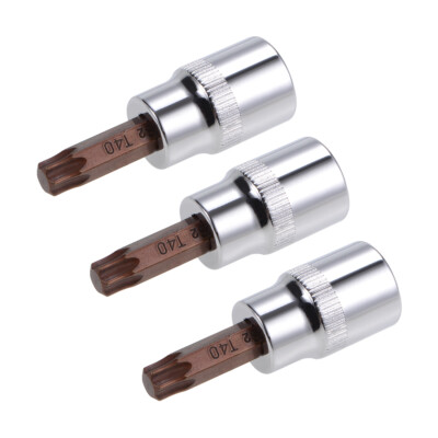 3pcs 3/8'' Drive x T40 Torx Bit Socket S2 Steel Bits CR-V Sockets 38mm Length