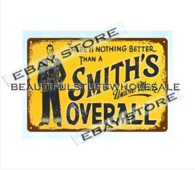 Smith's Overall metal tin sign man cave advertising home kitchen art | eBay