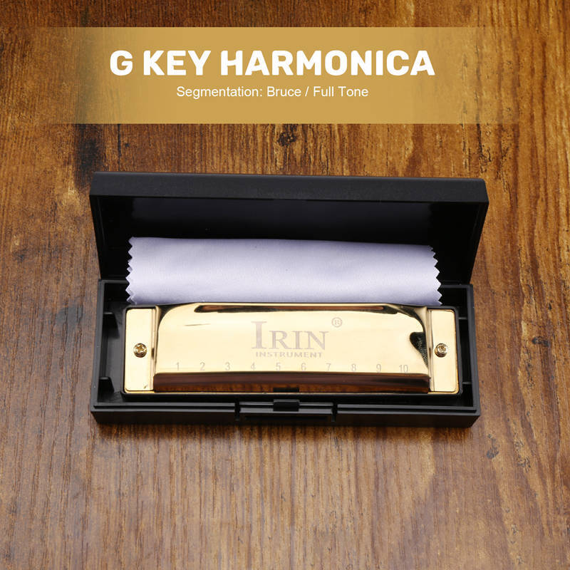 10 Holes 20 Tone G Key Harmonica Blues Musical Instrument Diatonic