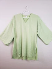 (Ju) Vintage Natori Classics Womens Nightgown Size S Green Kimono Satin Pullover