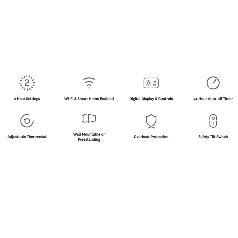 Goldair 92cm 2000W Platinum Smart Glass Convector Panel Heater w - Main Image