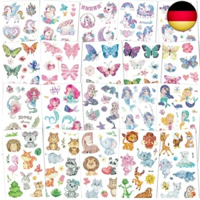 KIHONI 200+ Glitzer Tattoo Set Kinder Tattoo Kinder Mädchen, Temporäre zum A