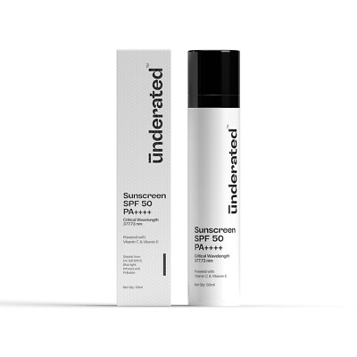 Underated Sunscreen SPF 50 PA++++ Powered With Vitamin C & Vitamin E | 50gm