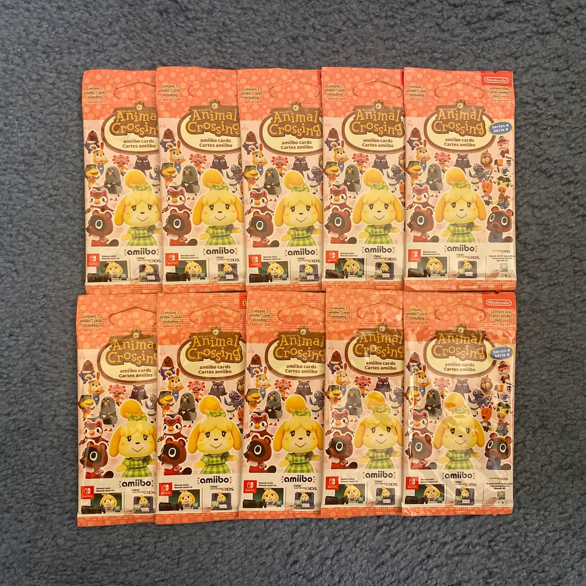 ANIMAL CROSSING SERIES 4 AMIIBO CARDS 10 Packs FOR NEW HORIZONS