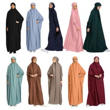 Maxi abito da preghiera donna musulmano hijab islamico abaya khimar jilbab caftano
