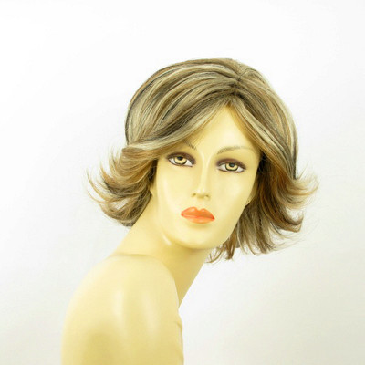 Perruque Courte Bouclée – Couleur Light Blond & Chocolate – Bonnet Moyen – Synthétique – Neuf Avec Étiquettes