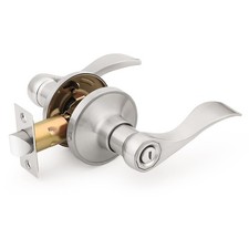 1 Pack Privacy Door Handle Brushed Nickel, Keyless Bedroom Interior Door Knob...