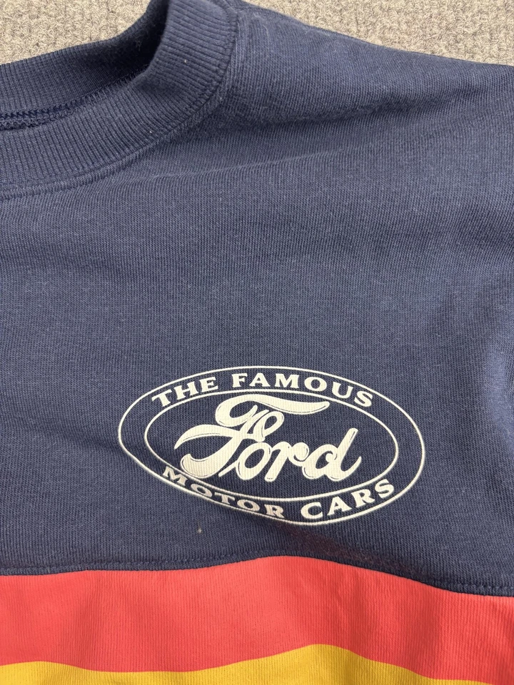 Ford Sweatshirt Mens 2XL Navy Blue Colorblock Crewneck Pullover Hybrid Apparel - image 2 of 4