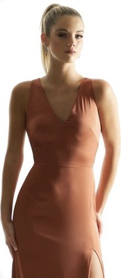 MORILEE V BACK LUXE SATIN BRIDESMAID DRESS IN SPICE SIZE 16 NWT | eBay