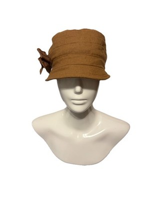 Nine West Women Newsboy Hat Cap Brown Preppy Minimalist 