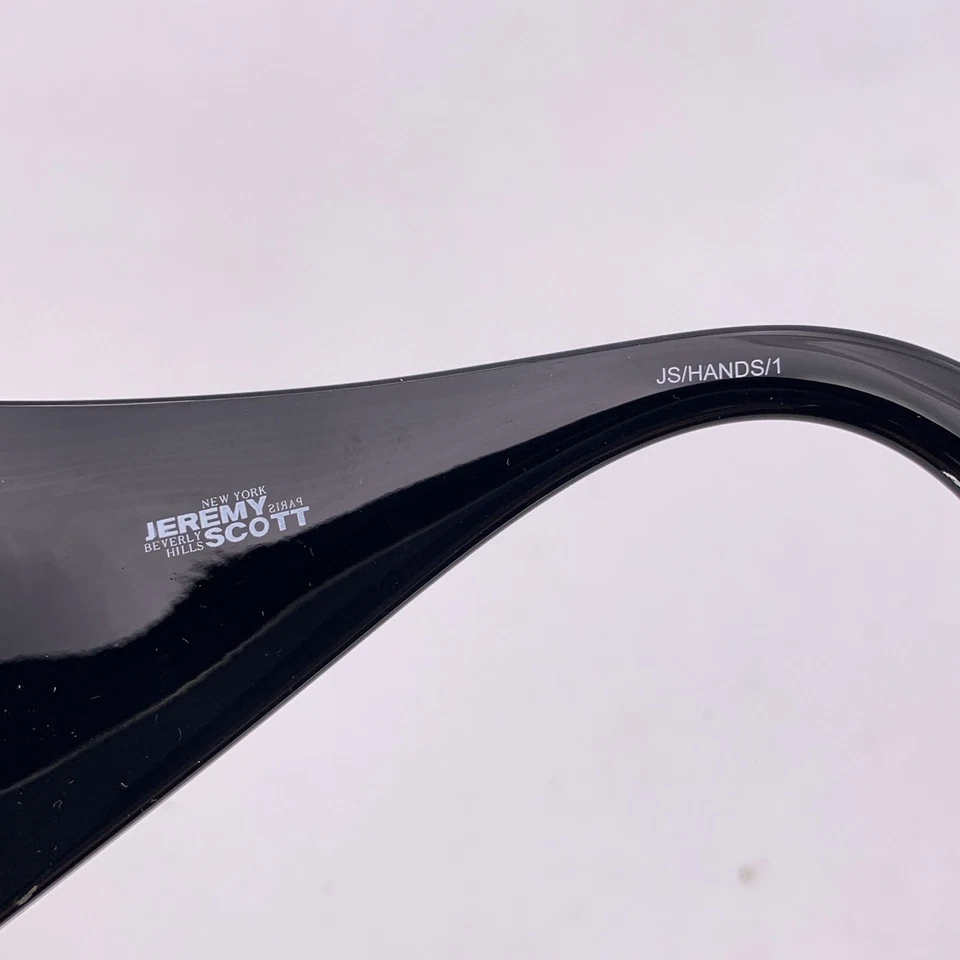 Auténticas gafas de sol Jeremy Scott de Linda Farrow negras JS/HANDS/1 manos Foto 4 de 4