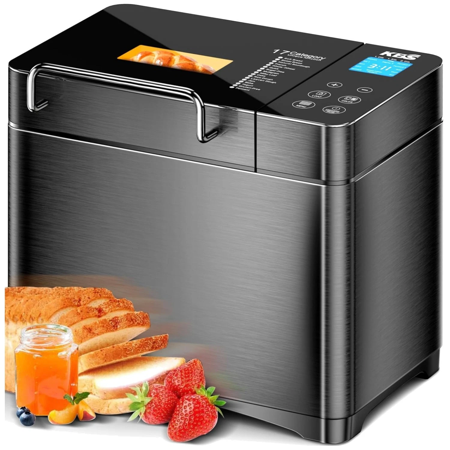 Stainless Steel Bread Machine, Nut Dispenser, Convection