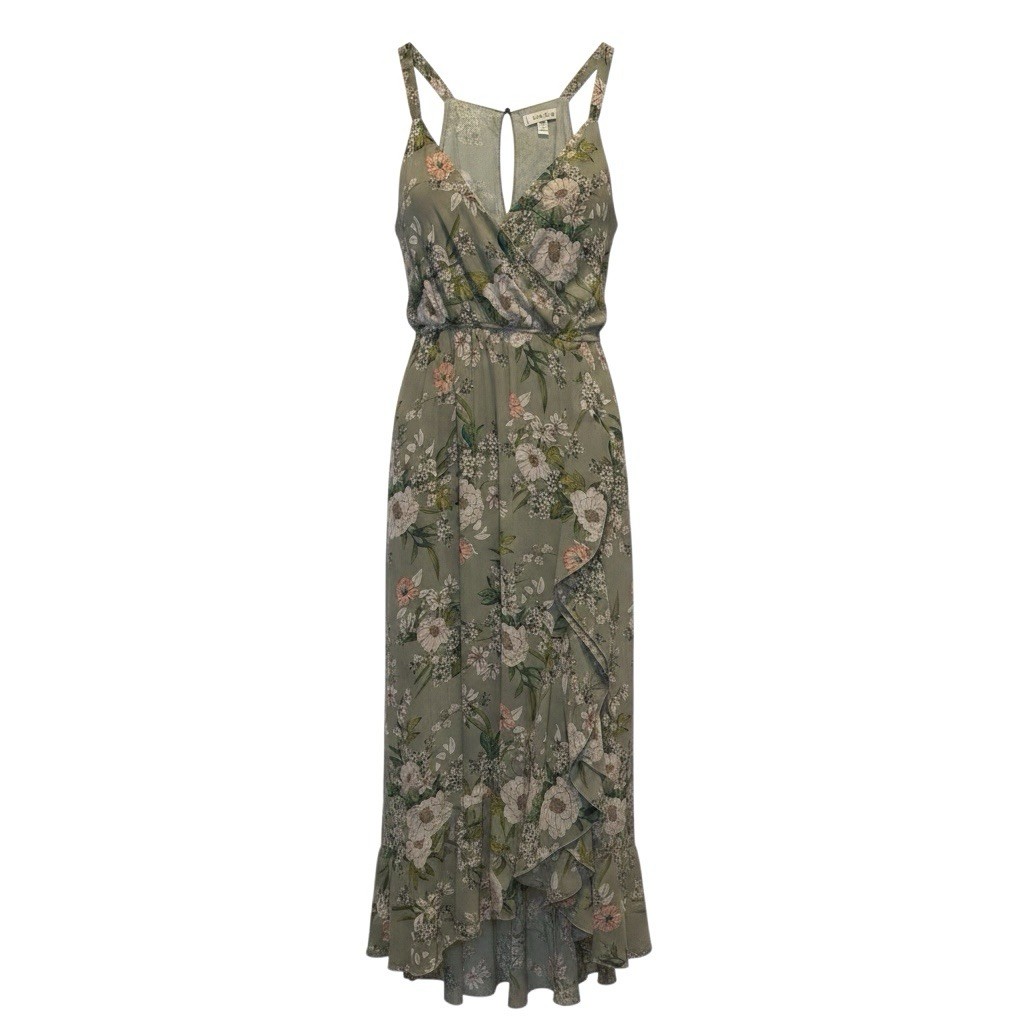 Speechless Women’s Dress-Size L/Leg Slit/Floral/Green/Summer