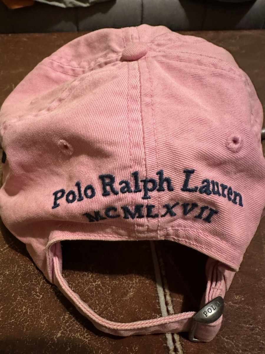 Big Pony POLO Ralph Lauren Hat Cap Pink Logo 3 Strap Back
