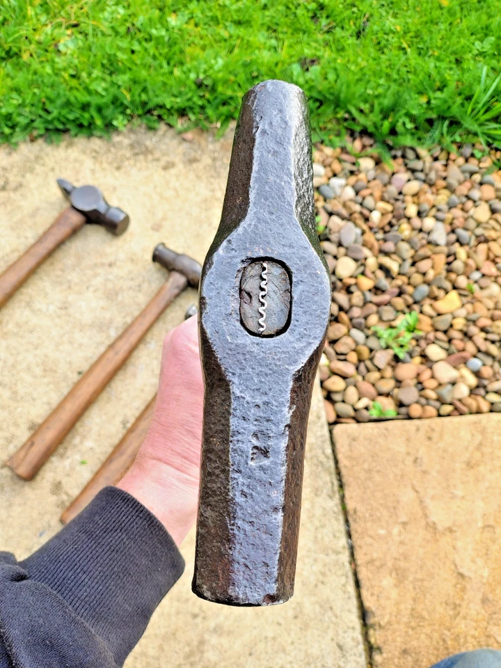 Vintage Antique Hammers x 4 Blacksmith or Railway style very old hammers Job lot - Image 3 of 4