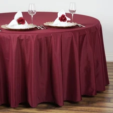BURGUNDY 108" ROUND POLYESTER TABLECLOTH Wedding Tabletop Decorations SALE