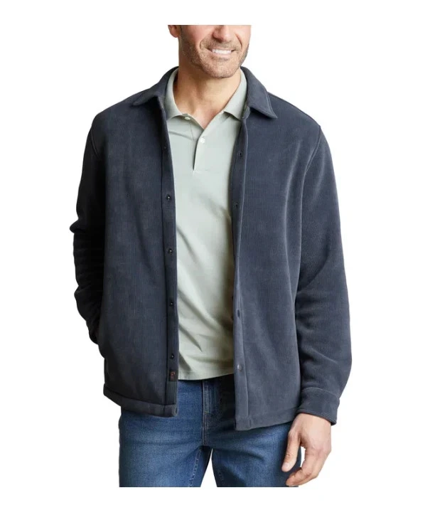 New With Tag! Copper & Oak Men's Fleece Shirt Jacket, Brown/Gray-M/L