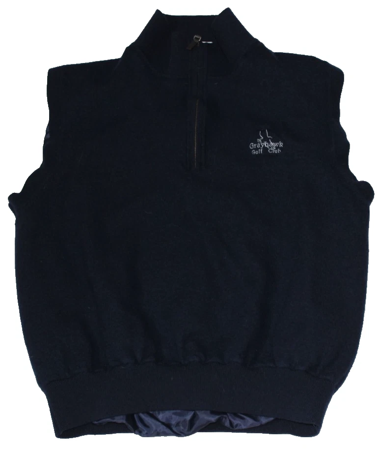 Fairway & Greene 1/4 Zip Sweater Vest Men's Size XL Blue Italian Merino Wool