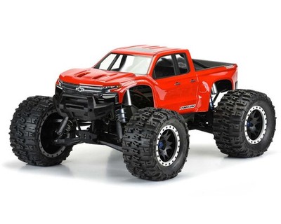 Pro-Line 2019 Chevy Silverado Z71 Trail Boss Pre-Cut Monster Truck Body (Clear)