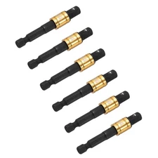 6pcs 1/4" Impact Driver Socket Adapter Extension Set Black-Yellow