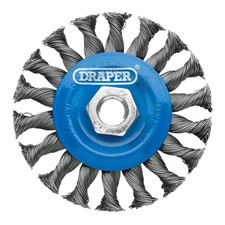 Image of Draper Steel Twist-Knot Flat Wire Wheel Brush 100mm M14 - 08055