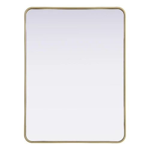 Elegant Decor Contour Metal Rectangle Mirror 30X40" Brass - Picture 1 of 11