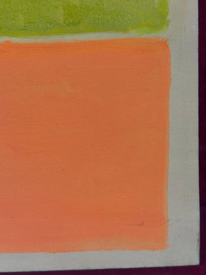Pintura a óleo sobre tela MARK ROTHKO, vintage carimbada assinada - Imagem 2 de 4