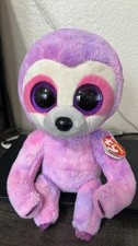 Ty Beanie Boos ❤️ DREAMY The Pink and Purple Sloth Medium 9"New MWMT's
