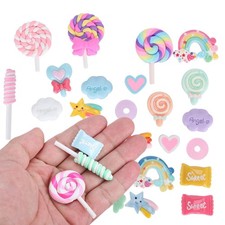 29x Set Caramelle Simulazione Fai da Te Decorazione Plastica per Guscio Telefono Negozio Bulleti NUOVO