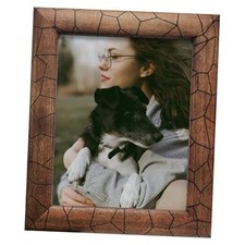 8x10 Picture Frame Wood, with Laser-Etched Cracked 8x10 Laser-Etched Brown
