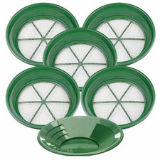 5pc CLASSIFIER SIFTING PAN SET GOLD PANNING 1/2 1/4 1/8 1/12 1/20 FREE 14" PAN