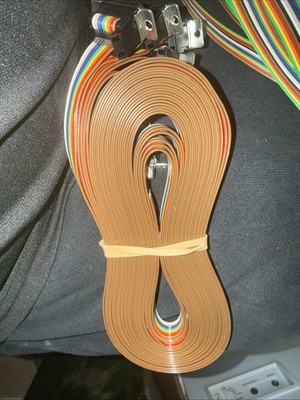 IDC Rainbow Wire Flat Ribbon Cable DB25 Male to DB25 Female 2.54mm Pitch 11.8''