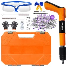Concrete Nail Gun Kit with 100pcs Nails, 5 Speed Adjustable Manual Steel Nail...