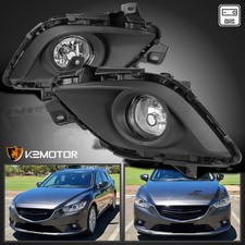 Fits 2014-2016 Mazda 6 Clear Bumper Driving Fog Lights Lampswitchwirings 14-16