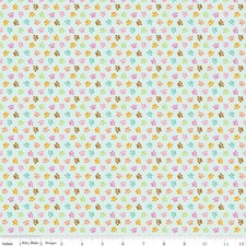1/4 Yard 9x42 Riley Blake "Pretty Kitty" Paws Blue Pawprints Quilt Cotton