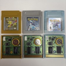 NICE Pokemon Gold Silver Crystal Version Gameboy Color Lot Authentic NEW Battery