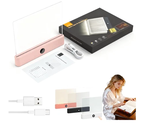 Bücherleuchte Schatzkiste, wiederaufladbare ganzseitige Leselampe, Flach leuchte