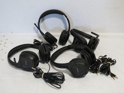 Lot of 4 Plantronics Audio 355 Wired Multimedia Dual Ear Headset - Used