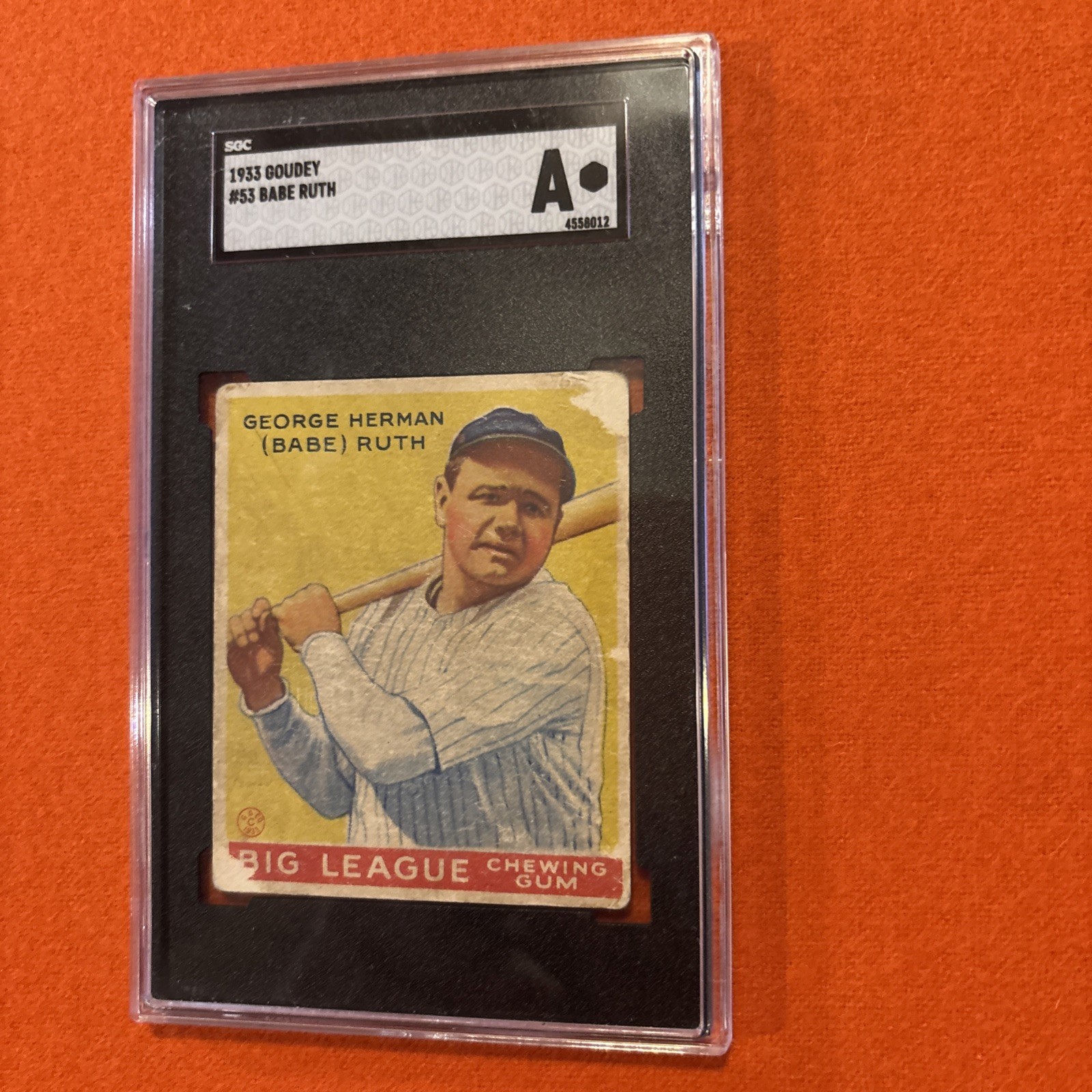 1933 Goudey Big League Chewing Gum -  Babe Ruth #53 PSA A view 2