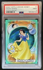 2026 Topps Chrome Disney Snow White Aqua Wave Refractor #/199 PSA 9