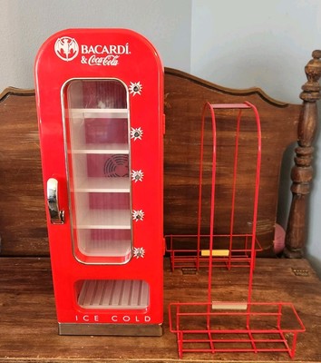 Retro Coca-Cola & Bacardi Vending Mini Soda Fridge 10 Can Machine